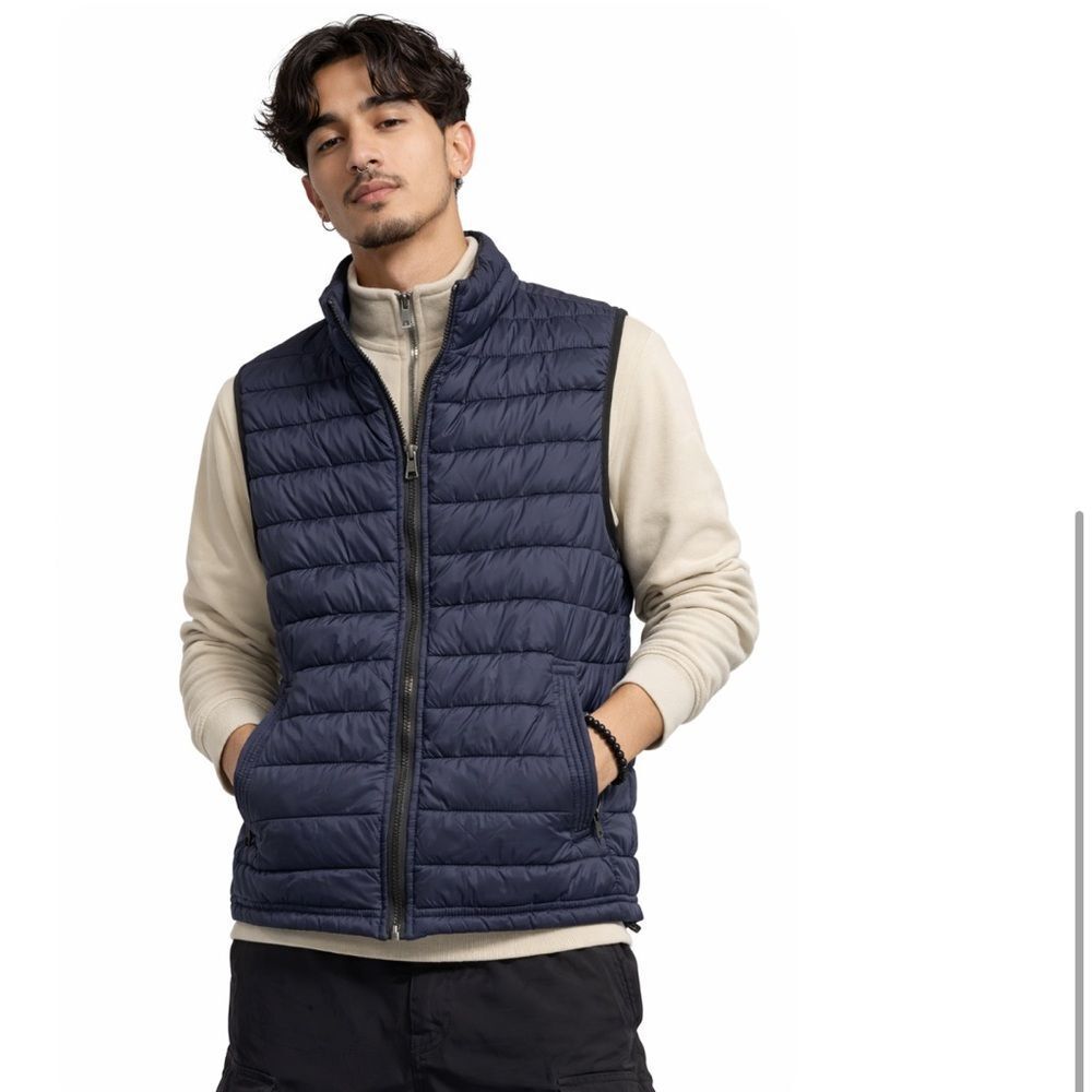 Aeropostale Navy Blue Nylon Puffer Vest